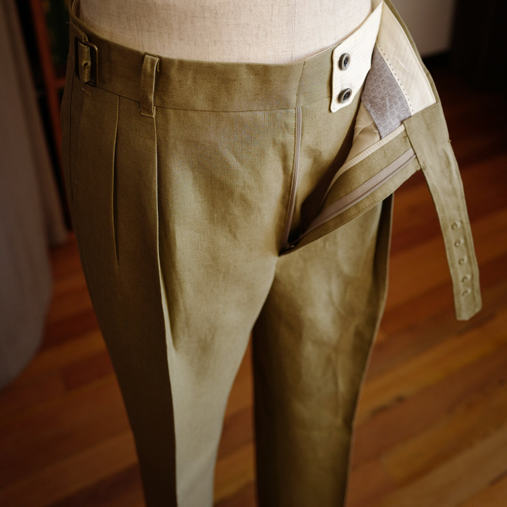 Oatmeal Linen Gurkha Trousers