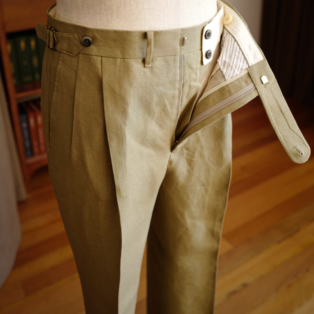 High Rise Linen Trousers  Oatmeal – Brooke & Luci