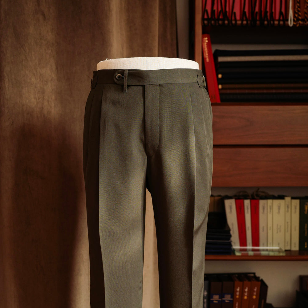 Olive Green Vintage Wool Trousers Mod.2
