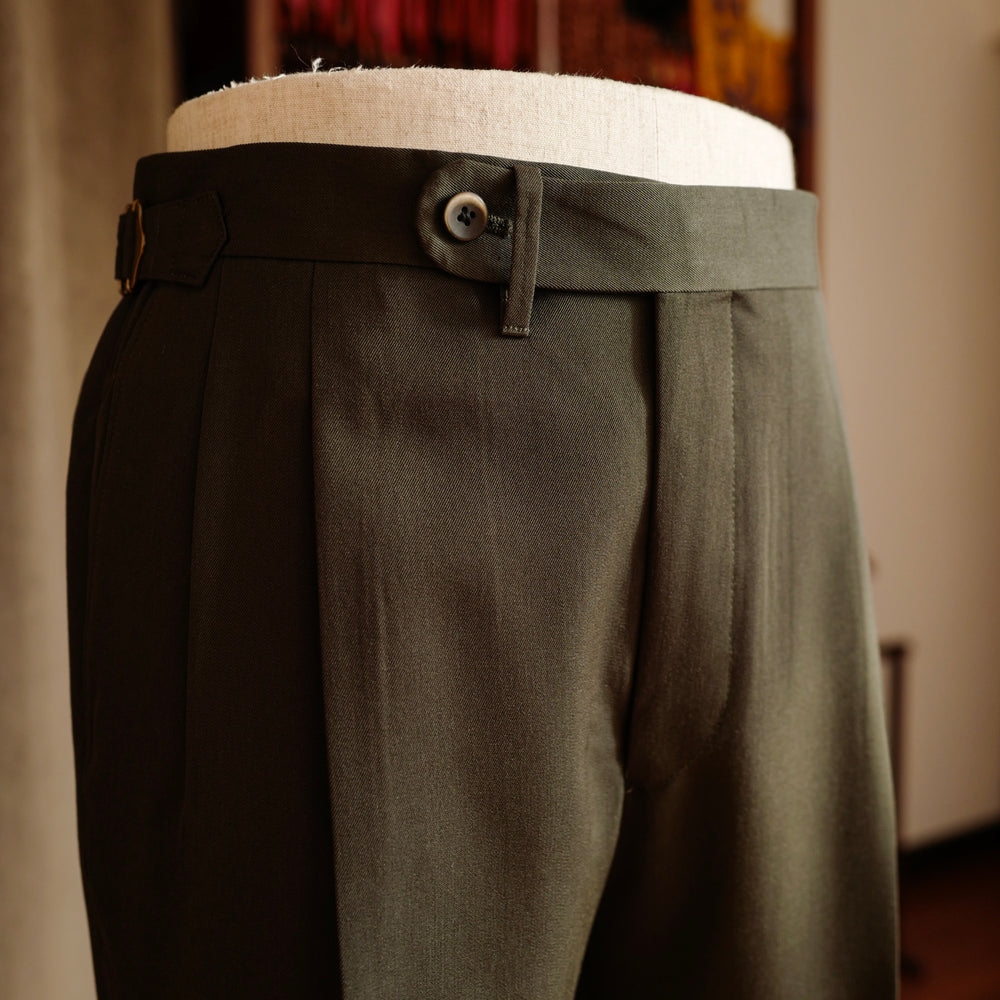 Olive Green Vintage Wool Trousers Mod.2