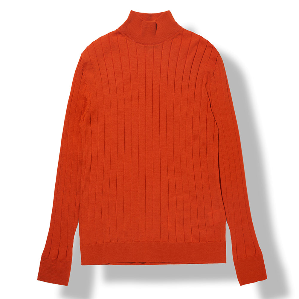 Mock Neck Sweater in Orange