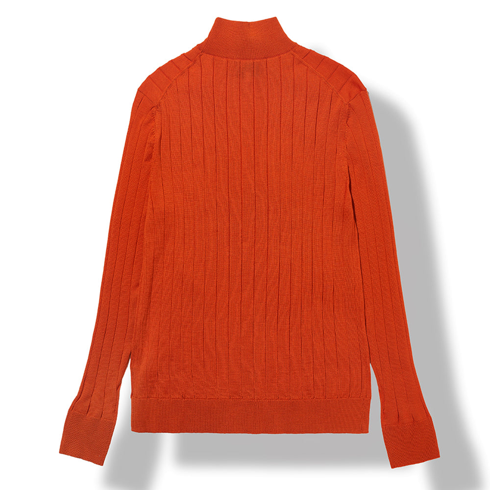 Mock Neck Sweater in Orange