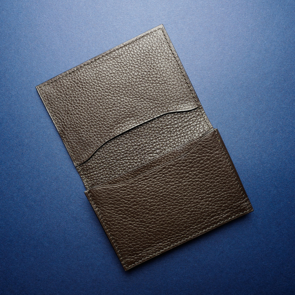 P1021 Card Case in Dark Brown Calf