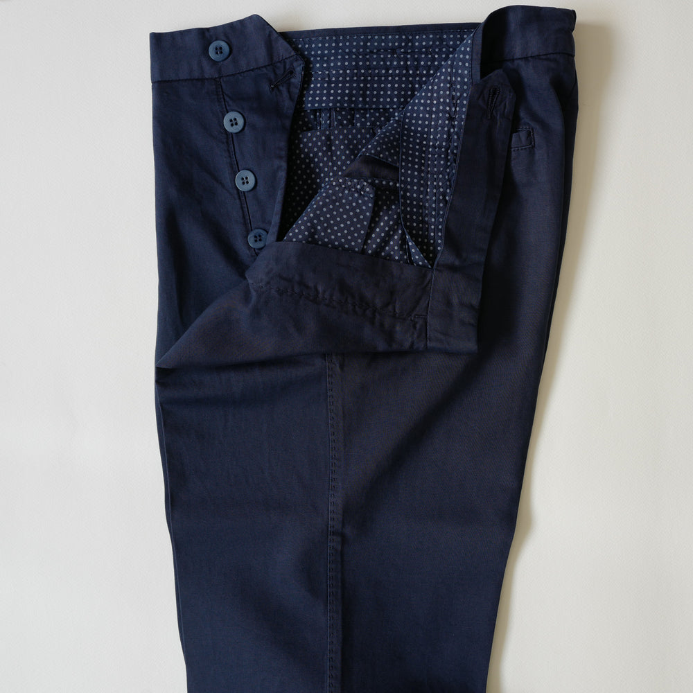 Navy Cotton/Linen Trousers