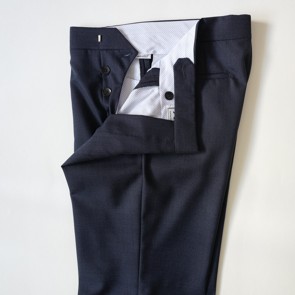 Dark Navy Fresco Wool Trousers