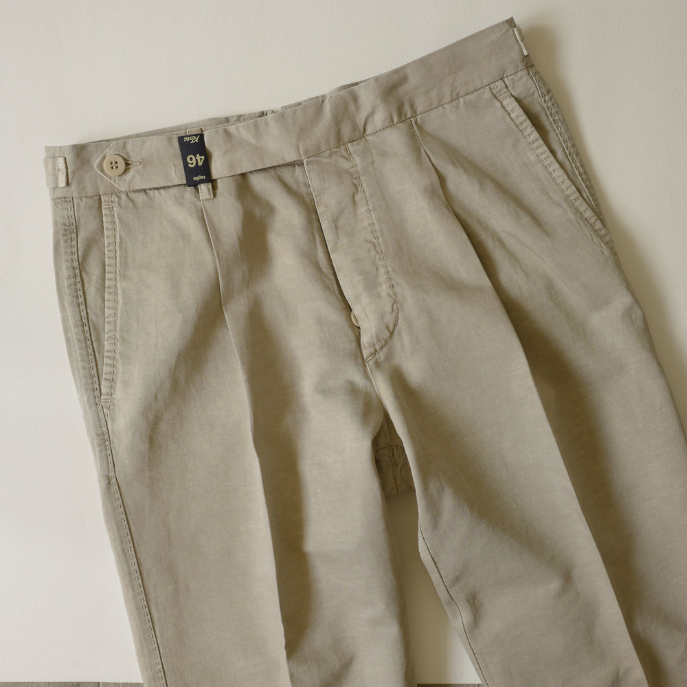 Beige Cotton/Linen Trousers