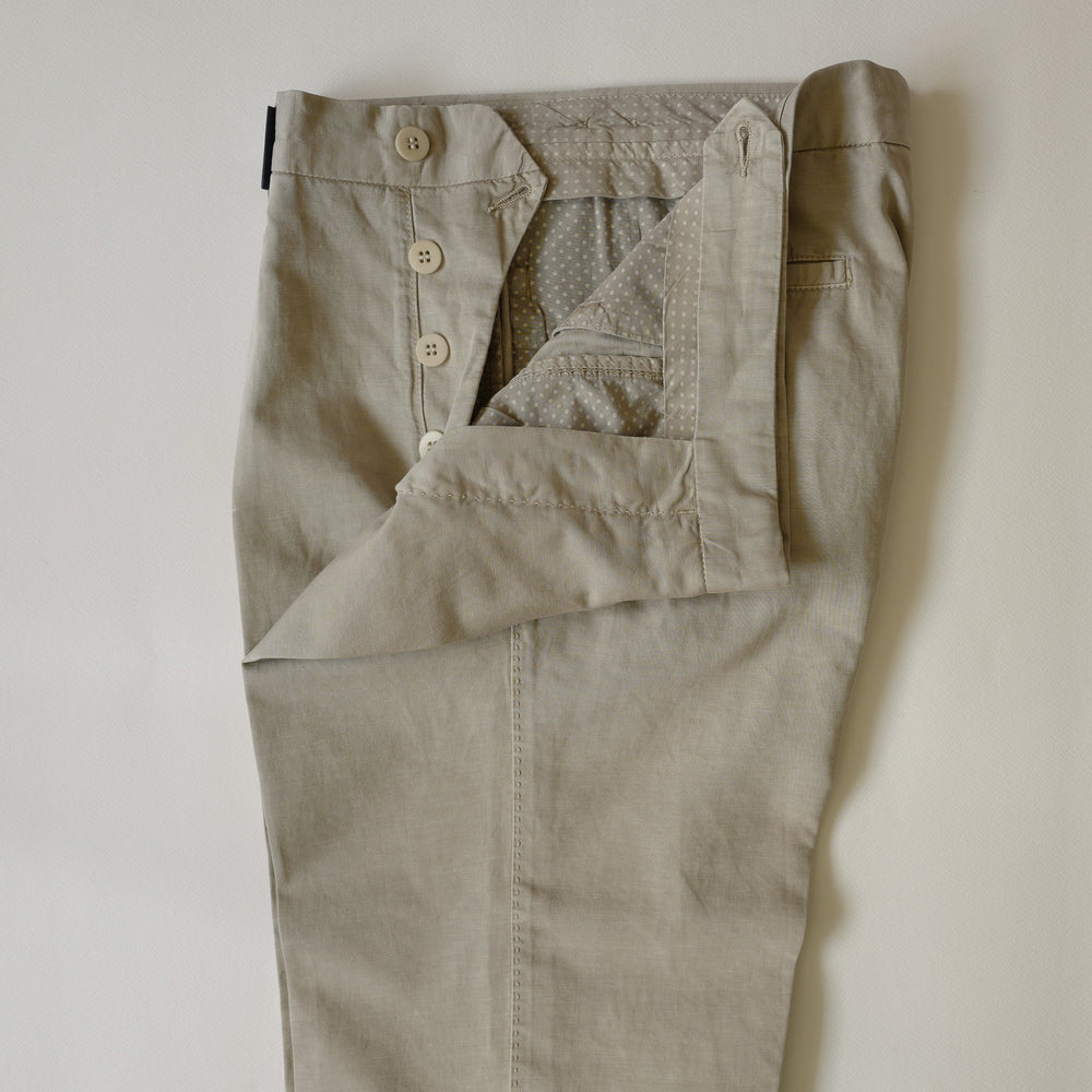Beige Cotton/Linen Trousers