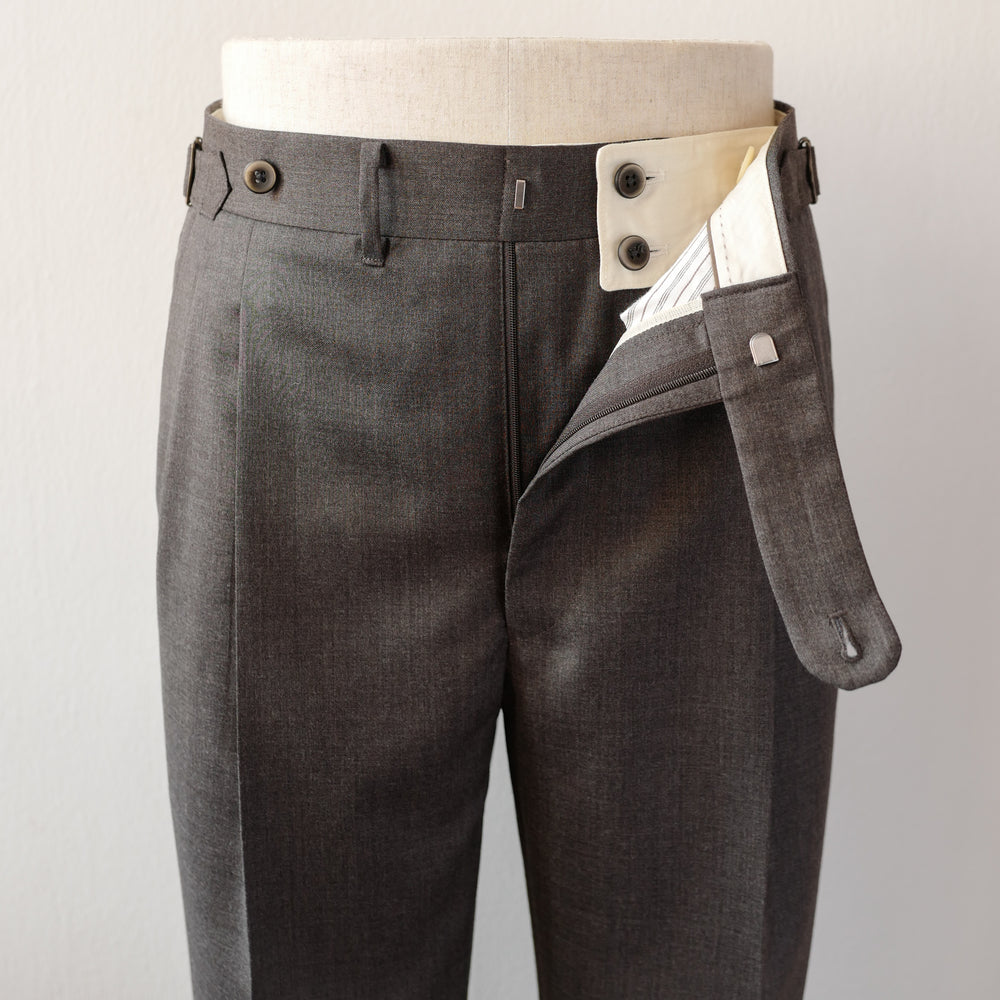 Mid Grey 2-ply Prunelle Twill Trousers (New Classic)