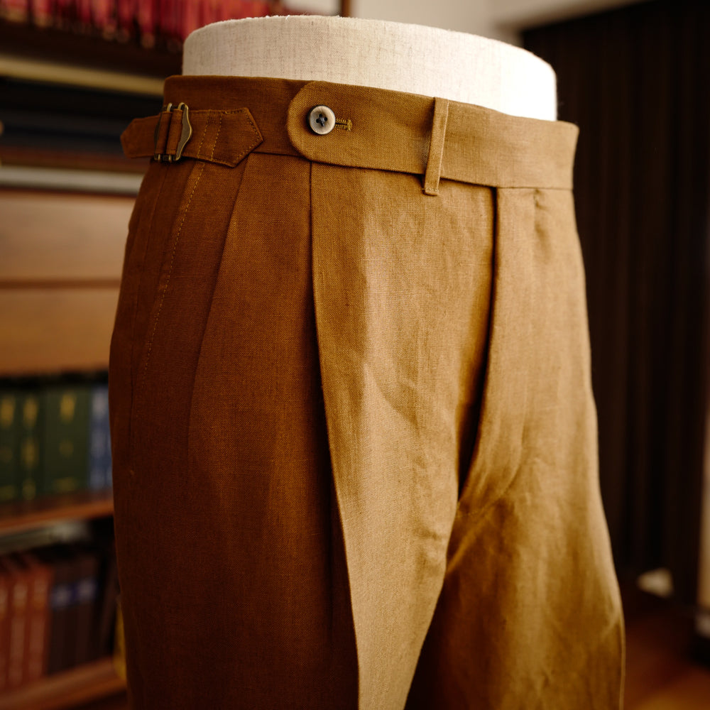 Tobacco Brown Linen Trousers (New Classic)
