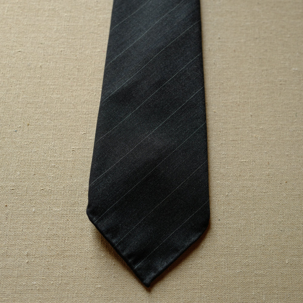Grey Solaro Wool/Silk Tie with Stripes