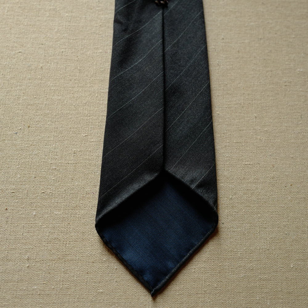 Grey Solaro Wool/Silk Tie with Stripes
