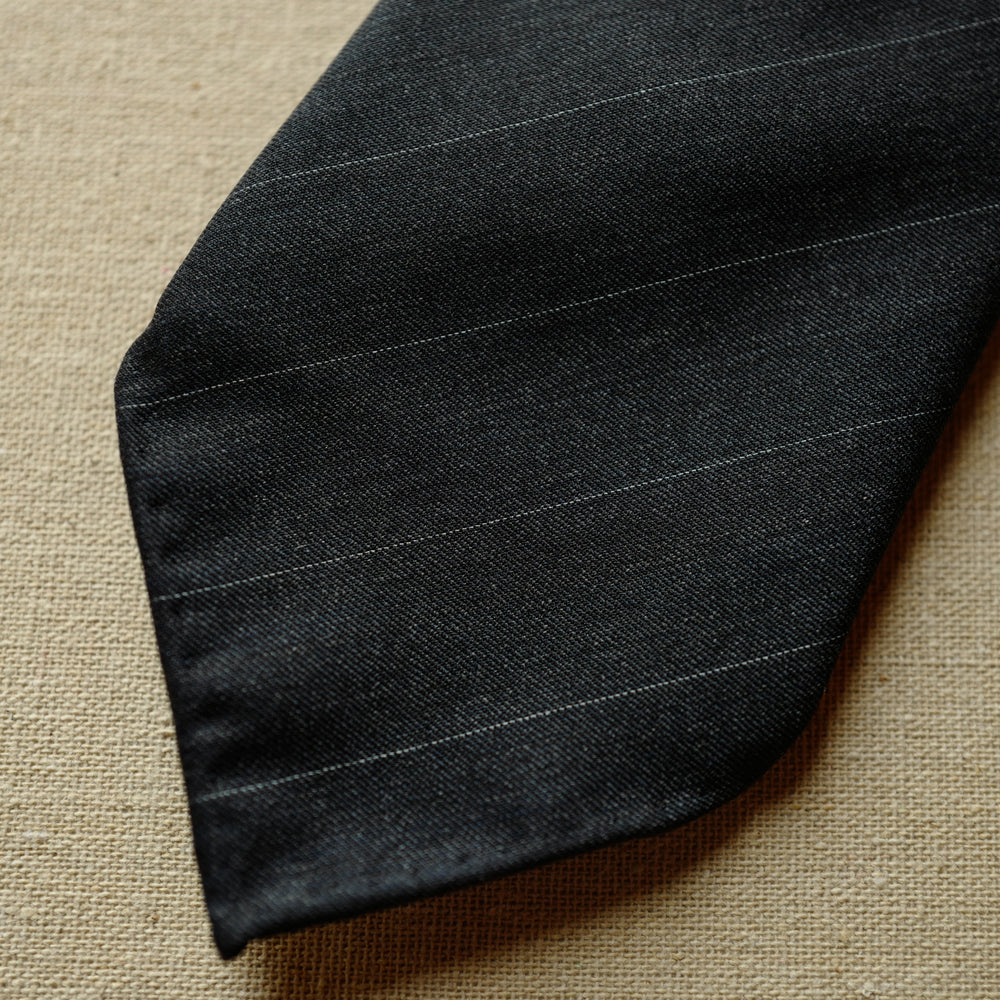 Grey Solaro Wool/Silk Tie with Stripes