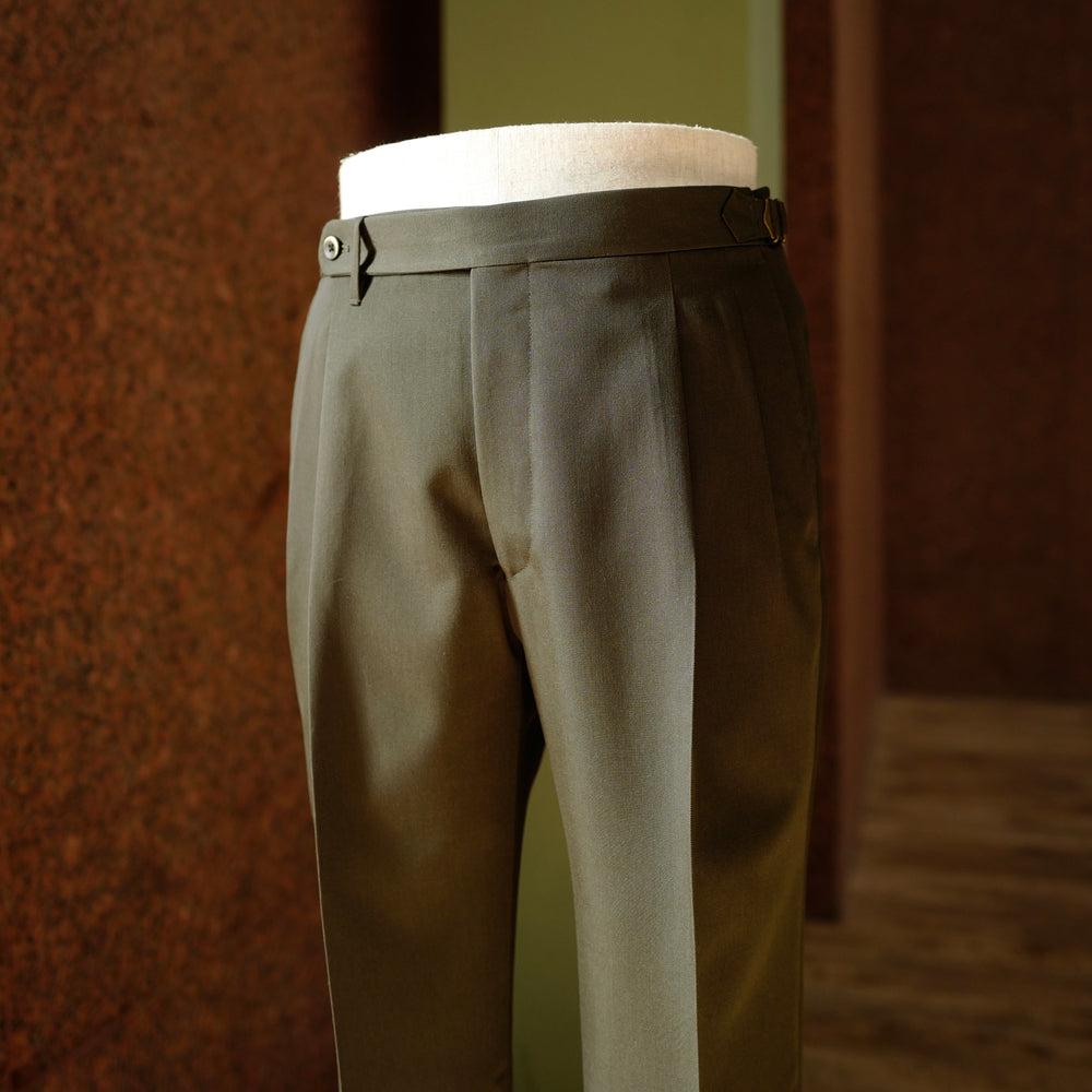 Olive Green Vintage Wool Trousers