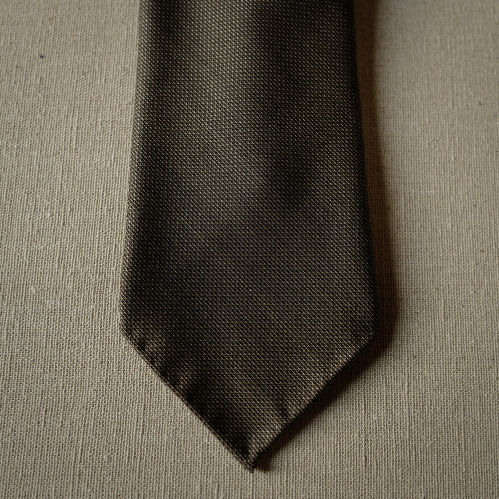 Brown Textured Wool Tie