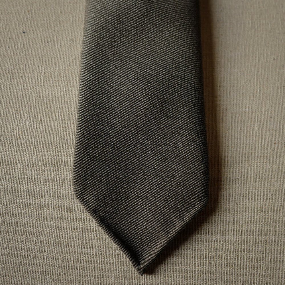 Khaki Brown Covert Wool Tie