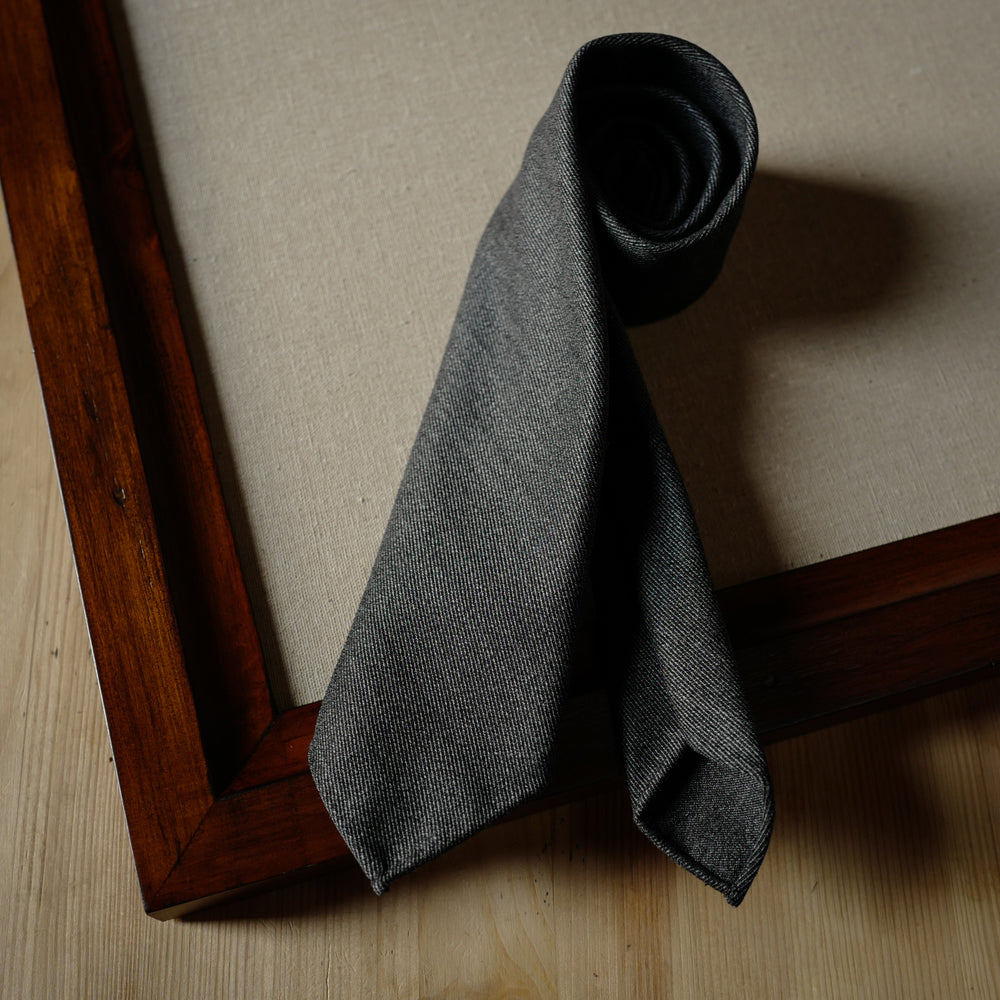 Grey Covert Wool Tie