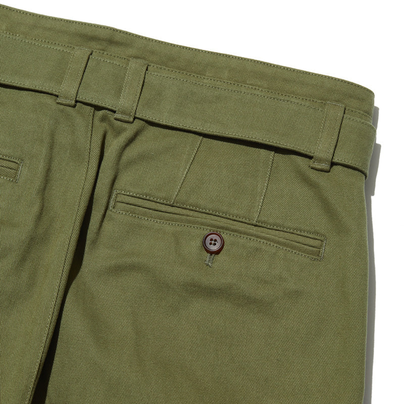 Vent Trousers in Olive Green