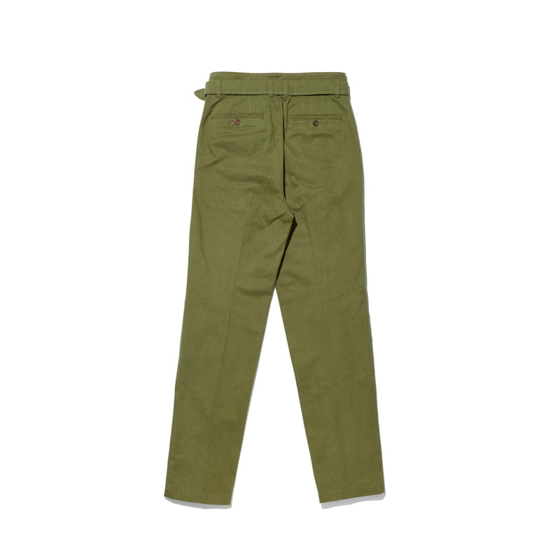 Vent Trousers in Olive Green