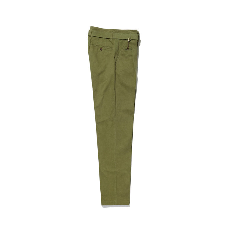 Vent Trousers in Olive Green