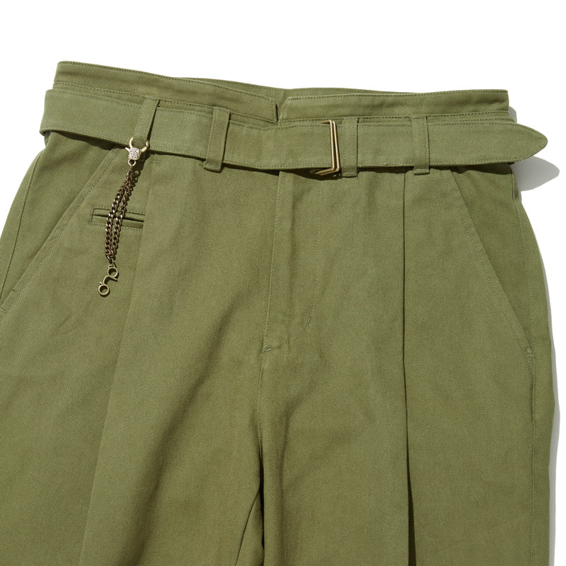 Vent Trousers in Olive Green