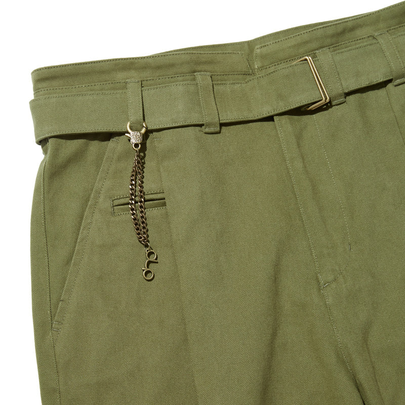 Vent Trousers in Olive Green