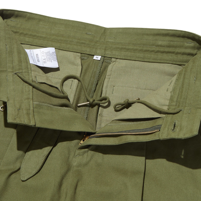 Vent Trousers in Olive Green