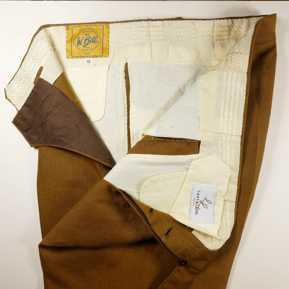Tobacco Brown Linen Trousers