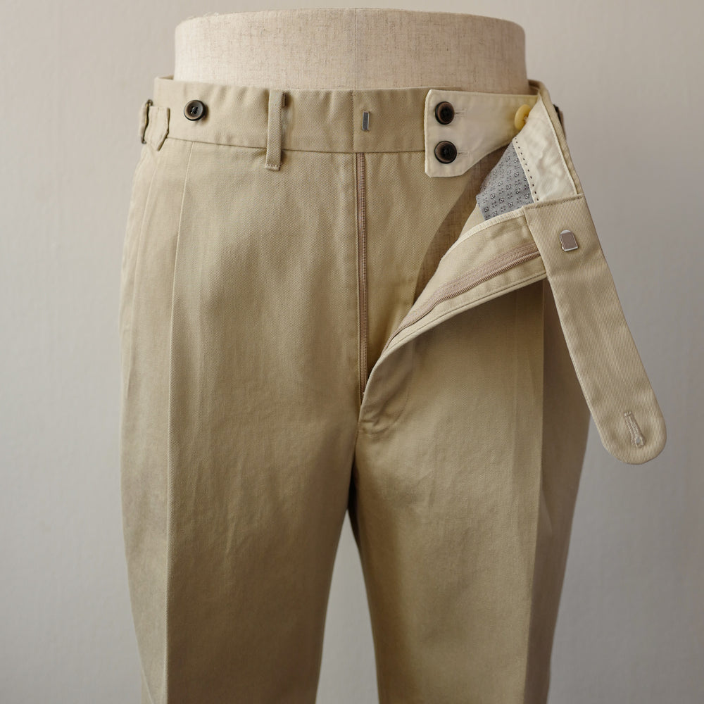 Beige Washed Cotton Trousers (New Classic)