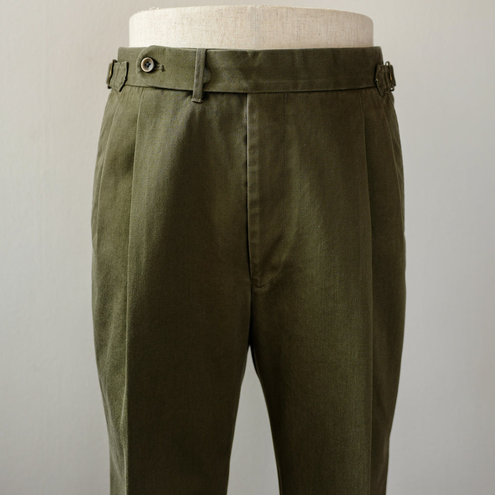 Green Washed Cotton Trousers (New Classic)