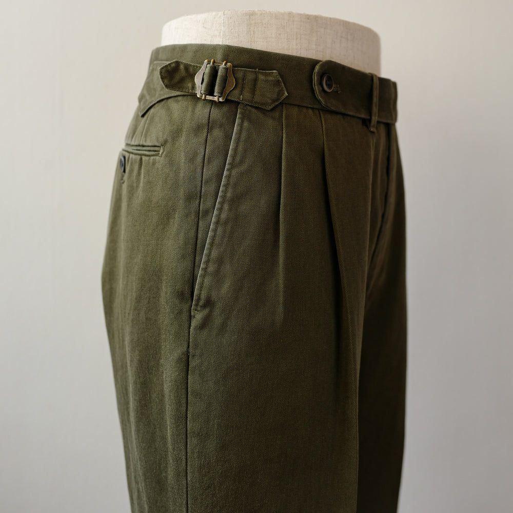 Green Washed Cotton Trousers (New Classic)