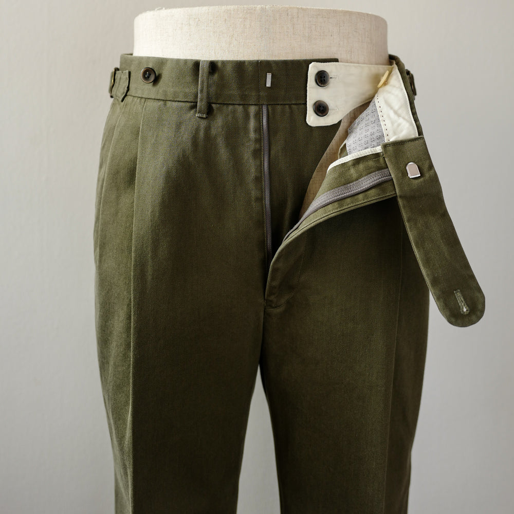 Green Washed Cotton Trousers (New Classic)